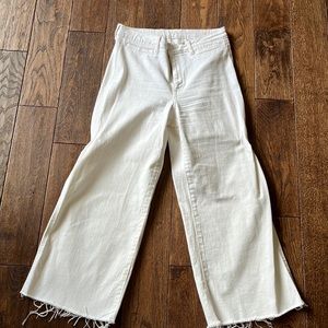 White straight leg pants